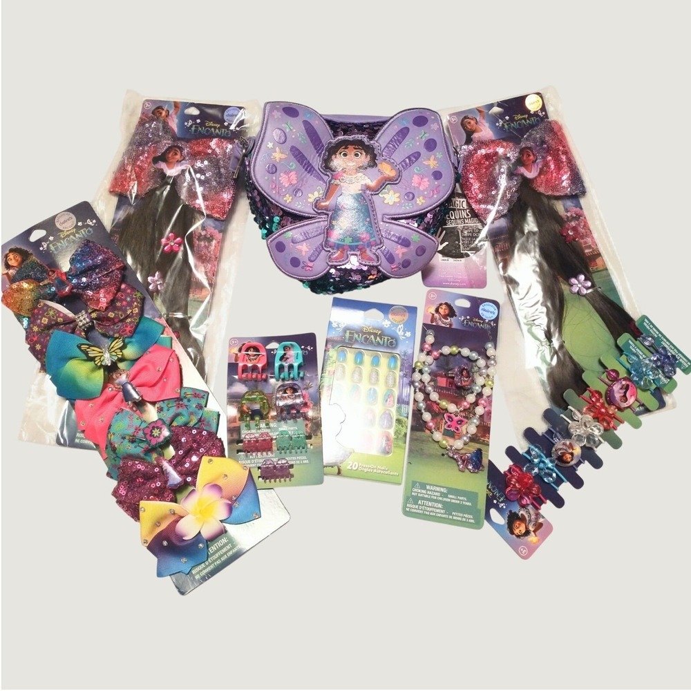 Claire's Disney Encanto Madrigal Hair Jewelry Accessories Bag Combo Set New